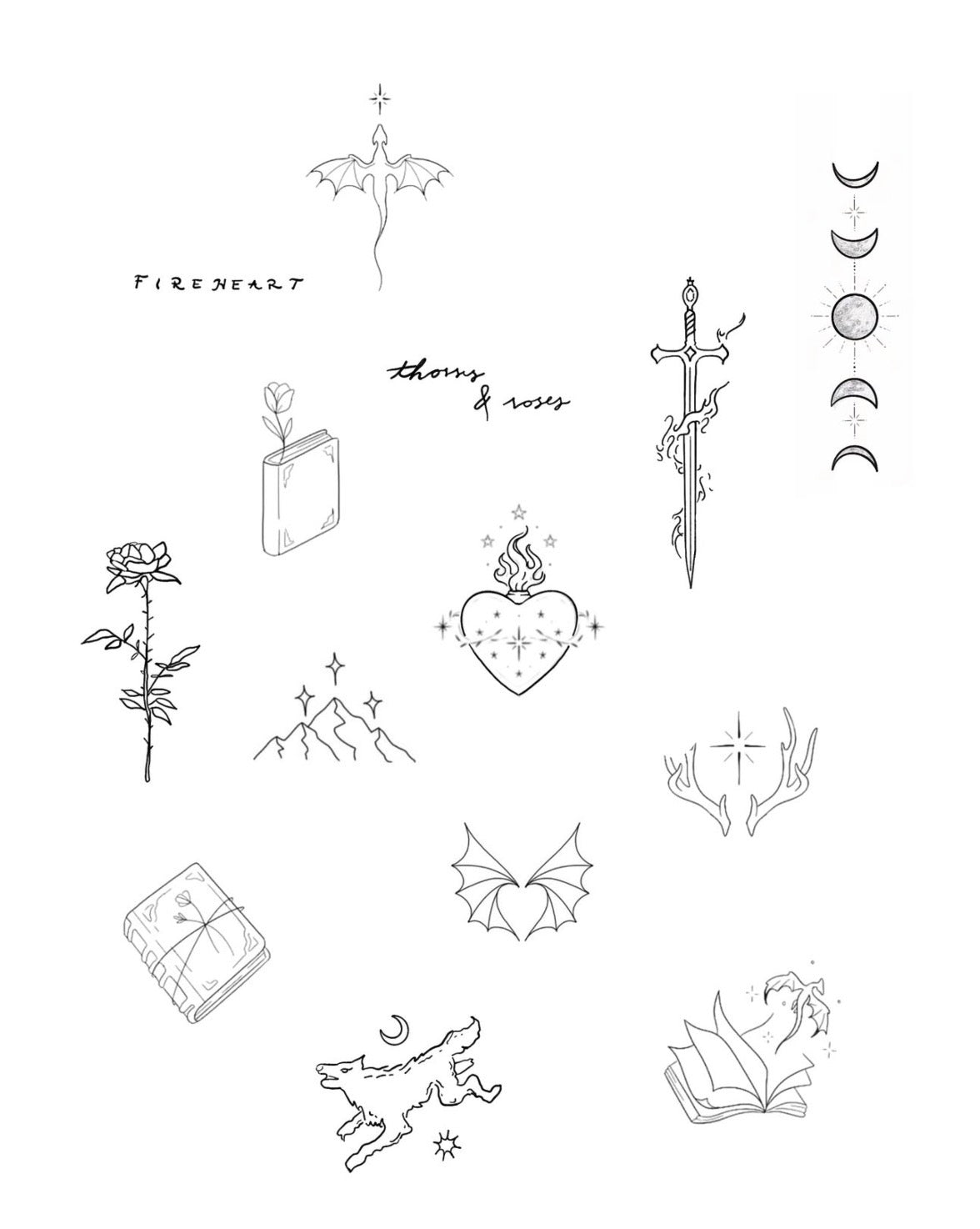 ACOTAR Flash Tattoos | @hellcatmaggie_tattoo