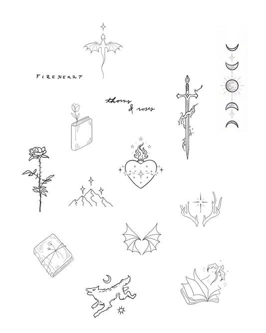 ACOTAR Flash Tattoos | @hellcatmaggie_tattoo